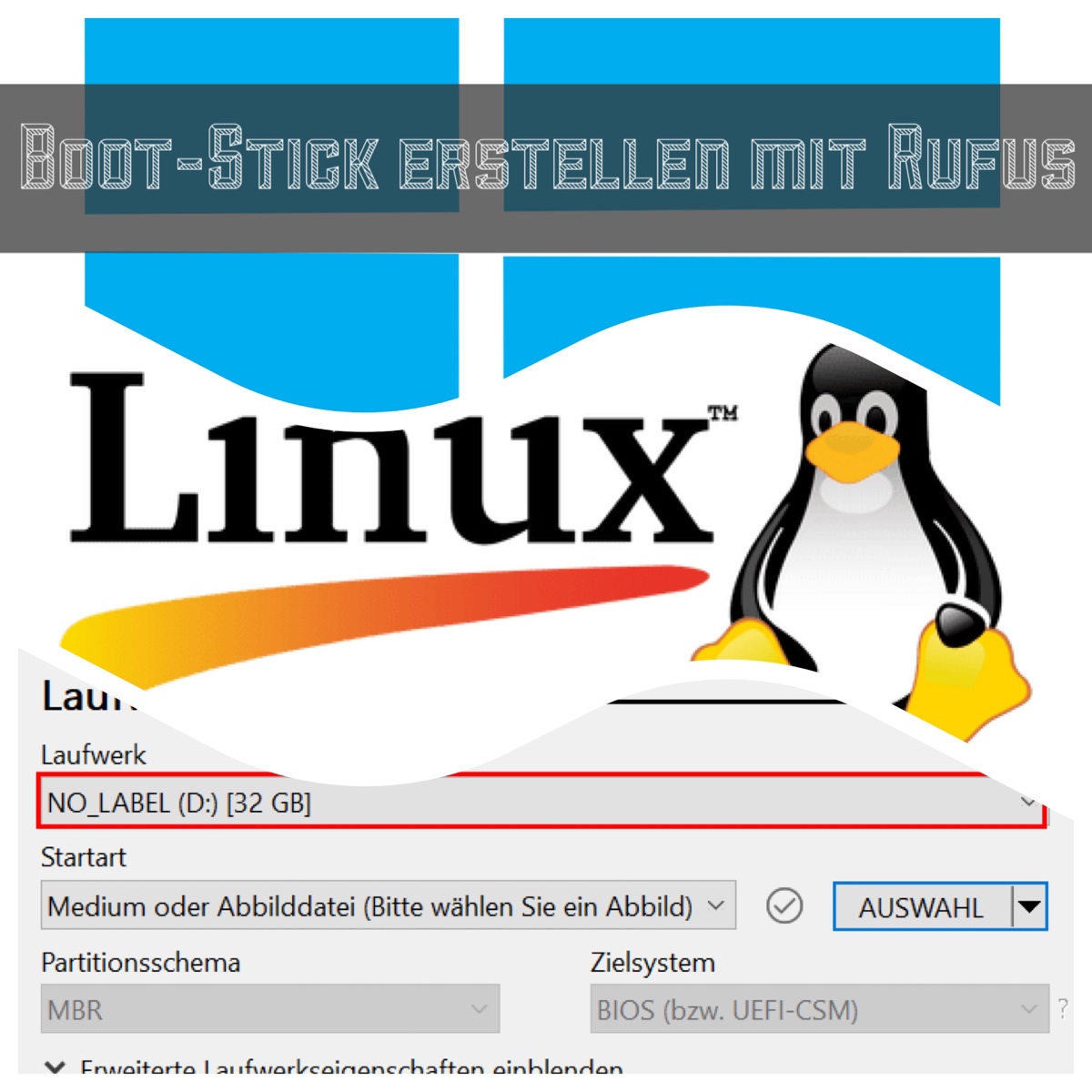 Windows und Linux USB Boot-Stick erstellen mit Rufus